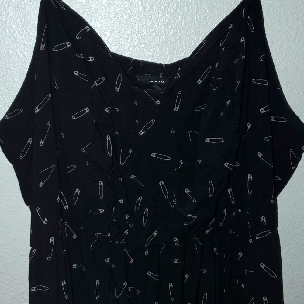 Torrid 3 Plus Size Dress Black with safety pin print